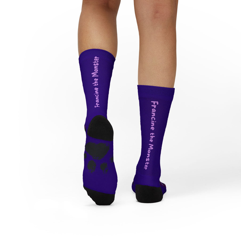 Purple Francine the Monster Sublimation Socks