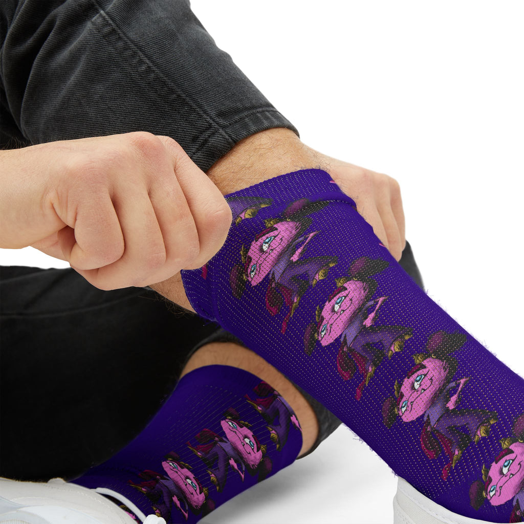 Purple Francine the Monster Sublimation Socks