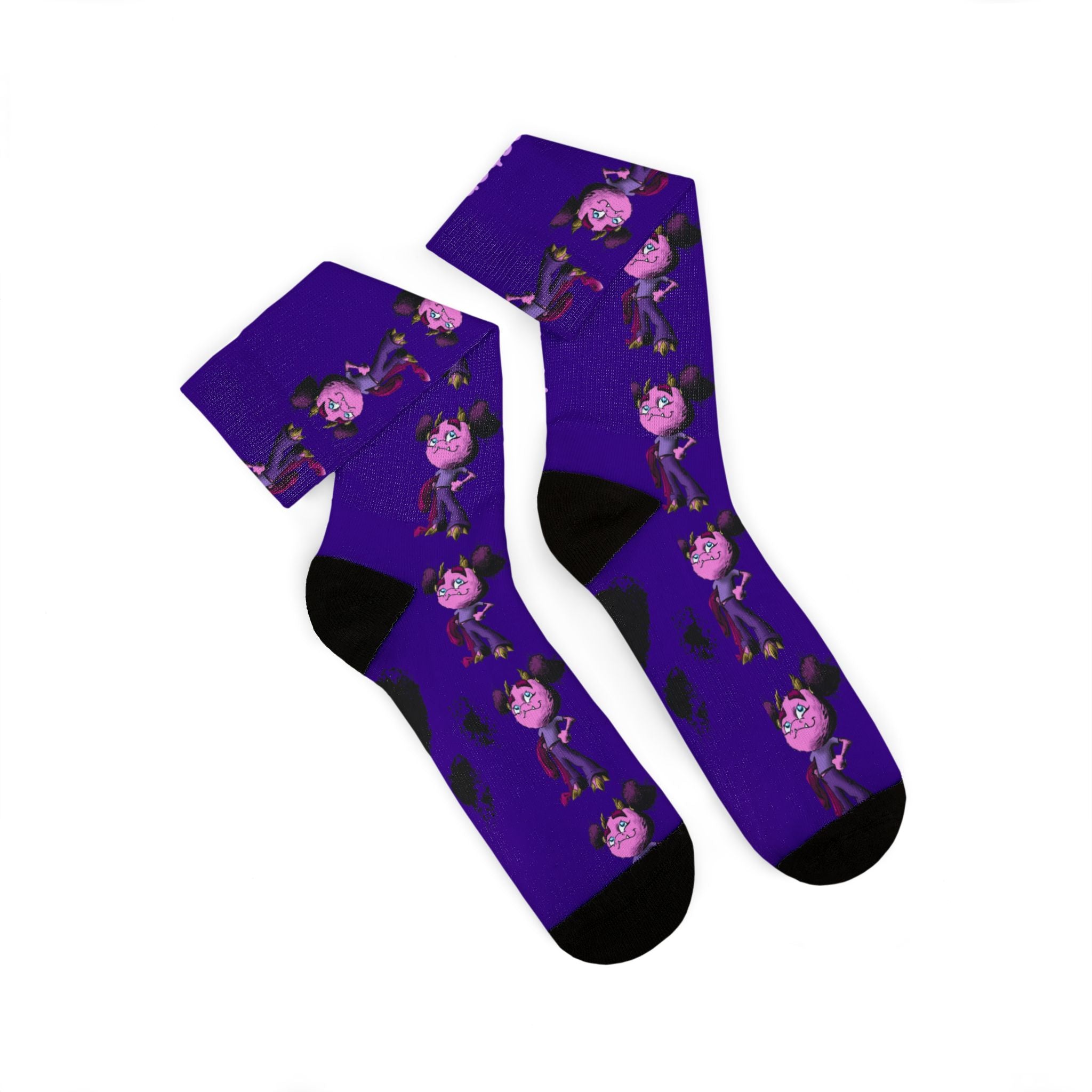 Purple Francine the Monster Sublimation Socks