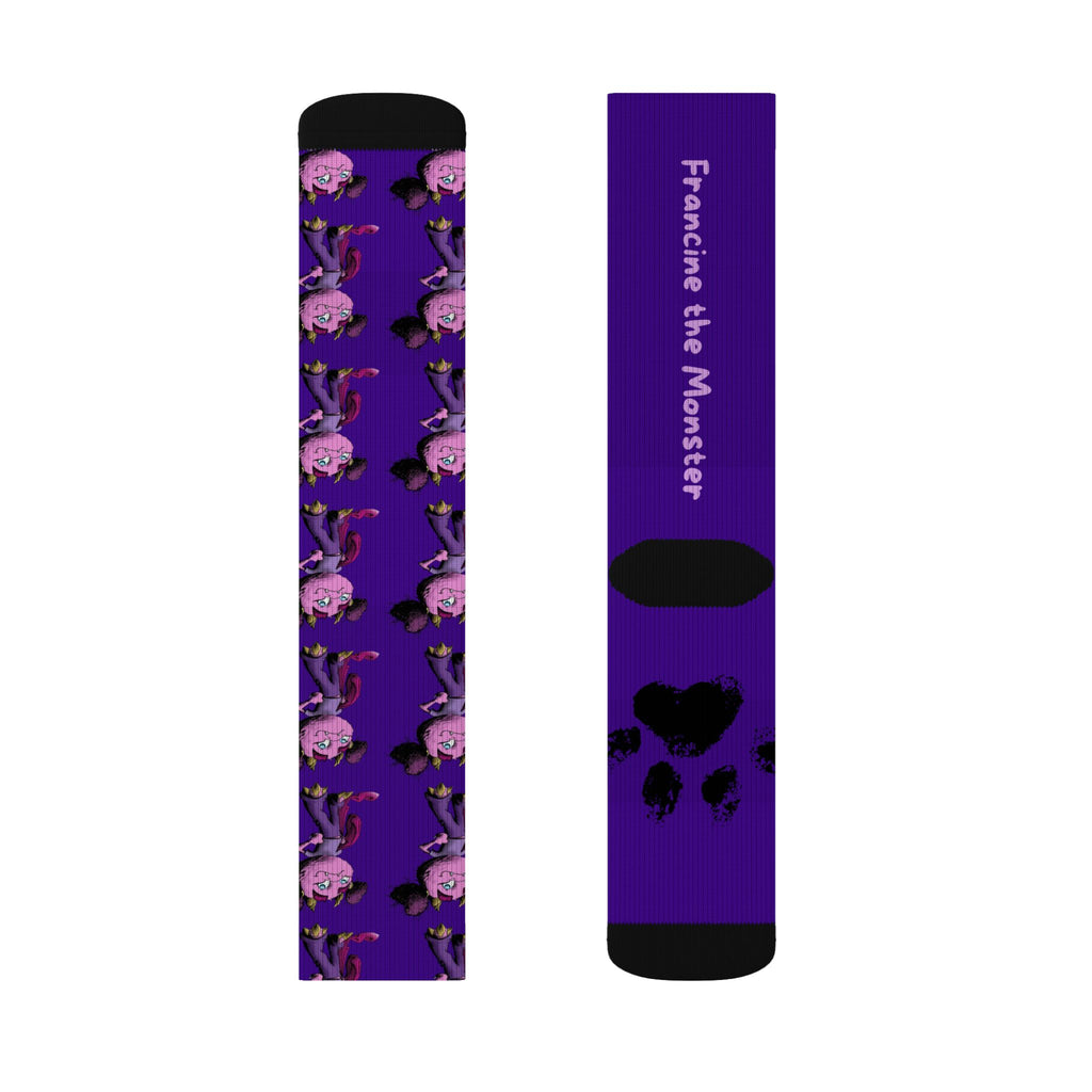 Purple Francine the Monster Sublimation Socks