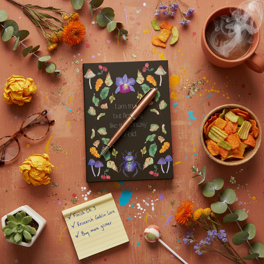 Fleeting Fantasy desk scene